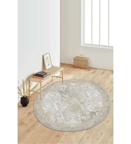 Dijital Baskılı Kaymaz Taban Yıkanabilir Yuvarlak Salon Halısı Koridor Halısı Paspas NDY-HY-1075 (Çok Renkli)