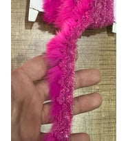 EN 3 CM TÜĞLÜ İŞLEMELİ ŞERİT DEKORATİF ŞERİT BORDÜR DİKİŞ AKSESUARI 1 METRE (Pembe)