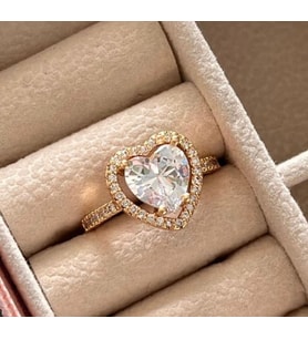 Çelik ayarlanabilir pandora yüzük kalp yüzük ciddi ilişki yüzüğü (Gold)