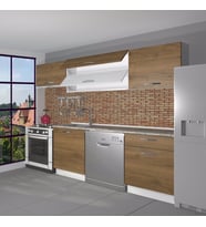 Decoraktiv Elite 220 MDF Hazır Mutfak Dolabı - Tezgah Dahil - Parlak Beyaz (PERA MODA)