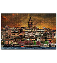 Cakapuzzle Kabataş ve Galata Kulesi Dijital Modifiyeli  Puzzle Yapboz MDF (Ahşap) (1000 Parça)