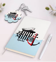 BK Gift Kişiye Özel Kaptan Siyah Defter Kalem Ve Anahtarlık Hediye Seti-4 (Model 2)