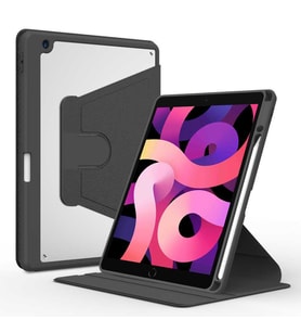 iPad 10.2 2021 (9.Nesil) Kılıf Zore Nayn Dönebilen Standlı Kılıf (Siyah)