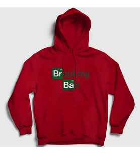 Presmono Unisex Gri Logo Breaking Bad Kapüşonlu Sweatshirt 185290tt (Kırmızı)