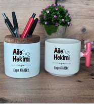 Aile Hekimi Hediye Sepeti Kupa Bardak T Kulplu, Kalemlik Hediyeleri Doktora Tıp Bayramı Hediyesi (Model 4)