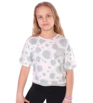 Toontoy Kız Çocuk Im Fıne Nakışlı Batik Tişört (Açık Yeşil)