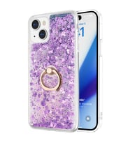 Microsonic Apple iPhone 15 Plus Kılıf Glitter Liquid Holder Pembe (Mor)