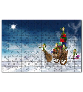 Cakapuzzle Yılbaşı Hediyeleri Teslim Eden Minik Elfler Puzzle Yapboz MDF (Ahşap) (500 Parça)