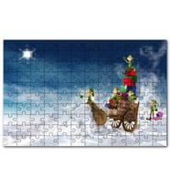 Cakapuzzle Yılbaşı Hediyeleri Teslim Eden Minik Elfler Puzzle Yapboz MDF (Ahşap) (500 Parça)