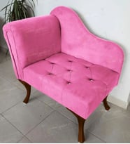 Yeni Model Tekli Köşe Koltuğu Josefin Bench Ceviz Ayak (Pembe)
