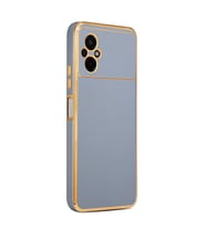 Xiaomi Poco M5 Kılıf Kenarları Gold Kamera Korumalı Renkli Pastel Silikon Siyah BARK (Mavi)