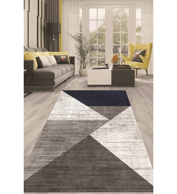 Dijital Kaymaz Taban Yıkanabilir Modern Renkli Salon Halısı Mutfak Halısı Yolluk ND-HT-925 (Mavi)