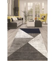 Dijital Kaymaz Taban Yıkanabilir Modern Renkli Salon Halısı Mutfak Halısı Yolluk ND-HT-925 (Mavi)