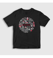 Presmono Unisex Çocuk Beyaz Tourist Travel İstanbul Türkiye Turkey T-Shirt 499648tt (Siyah)