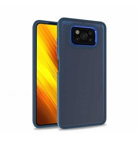Xiaomi Poco X3 Kılıf Case, Kamera Lens Korumalı Elektroplatin Kaplama Sert PC Koruyucu Colourful Platinum Serisi (Mavi)
