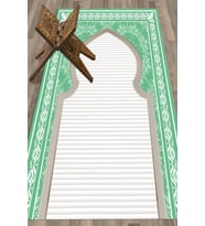 EVDEYA Dijital Baskılı Yıkanabilir Motifli Hediyelik Namazlık Seccade 70x130, SECCADE-27-GRİ, (Yeşil)