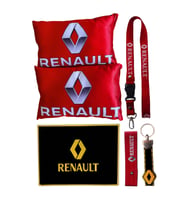 Renault uyumlu Dijital Baskılı Araç Boyun Yastık  Renault Araç Oto Aksesuar (Kırmızı)