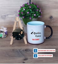 Öğretim Üyesi Kupa Bardak Beyaz ve Fotoğraflı Ahşap Anahtarlık Hediye Öğretmenler Günü Hediyesi (Model 9)