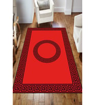 Dijital Kaymaz Taban Yıkanabilir Salon Halısı Mutfak Halısı Koridor Halısı Yolluk ND-HS-415 (Kırmızı)