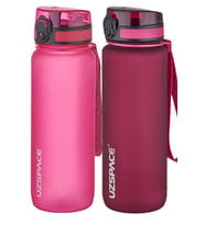 Uzspace 2'li Tritan Matara Seti 800 ml 14 Farklı Renk Seçeneği FiftyFifty (Pembe)
