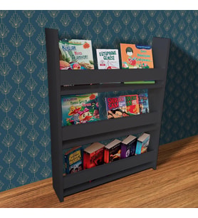 Montessori Kitaplık Eğitici Çocuk Kitaplığı Bebek Odası Kitaplığı TLPK01S (Antrasit)
