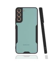 Galaxy S22 Plus Kılıf Kamera Korumalı Arkası Şeffaf Silikon (Siyah)