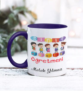 Sınıf Öğretmeni Tasarımlı Kişiye Özel Kupa Bardak (Lacivert)