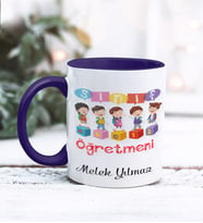 Sınıf Öğretmeni Tasarımlı Kişiye Özel Kupa Bardak (Lacivert)