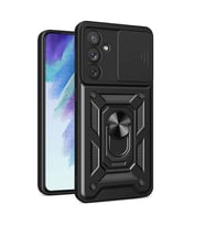 Vendas Samsung Galaxy A54 Kılıf Magnetik Standlı Kamera Korumalı Zore Sürgülü Vega Kapak (Siyah)