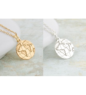 Gümüş Dünya Kolye (Gold)