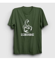 Presmono Unisex Sarı Logo Scorpions T-Shirt 109178tt (Haki)