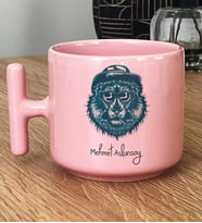 Kişiye Özel Cool Aslan Hediye Pastel T Kupa Aslan Baskılı (Pembe)