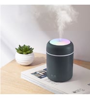 360ML Uçucu Yağ Difüzör Alev Hava Nemlendirici Ultrasonik Serin Mist Maker Sisleyici Aromaterapi (Siyah)