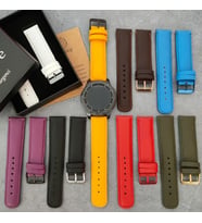 vagave Samsung Galaxy Watch 4  Watch 5 Watch 6 40 44 Mm/pro 45 Mm, Watch 4 40 42 44 46 Mm , Watch 3 41 42 Mm Deri Kordon (Sarı)