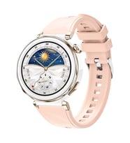 Huawei Watch GT 5 Pro 42mm Kordon Prizma Fluoroelastomer Strap Kauçuk Kayış 129 (Pembe)