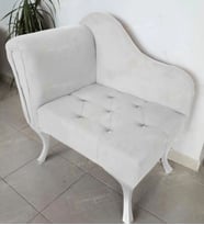 Yeni Model Tekli Köşe Koltuğu Josefin Bench Beyaz Ayak (Beyaz)