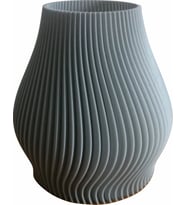Vazo Saksı Spiral Desenli 3D baskı Özel Üretim (Gri)