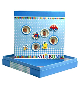 10x15cm 180’lik Kutulu Bebek Fotoğraf Albümü (Mavi)