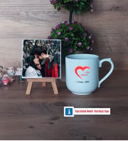 Sevgiliye Hediye Fotoğraflı Dekoratif Taş, Kupa Bardak Beyaz Hediye (Model 5)