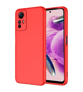 Xiaomi Redmi Note 12S Kılıf Kamera Korumalı iÇi Süet Dokulu Lansman Tipi Silikon (Kırmızı)