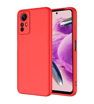 Xiaomi Redmi Note 12S Kılıf Kamera Korumalı iÇi Süet Dokulu Lansman Tipi Silikon (Kırmızı)