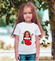 BK Gift Kişiye Özel Kız Çocuk Karikatürlü Siyah T-Shirt-14 (Beyaz)