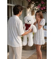 Pandamkee 80 Cm Sevgiliye Özel Hediyelik Ayı (Beyaz)
