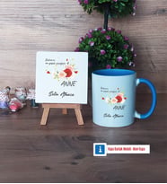 Anneye Hediye Dekoratif Taş, Kupa Bardak Kırmızı Hediye (Model 3)