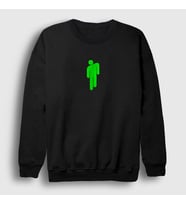 Presmono Unisex Beyaz Blohsh Billie Eilish Sweatshirt 154042tt (Siyah)
