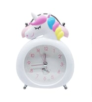 Dekoratif Masa Üstü Unicorn Çalar Saat (Beyaz)