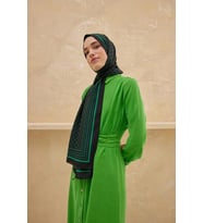 75 X 190 MONOGRAM MEDİNE ŞAL - 02988 (Siyah)