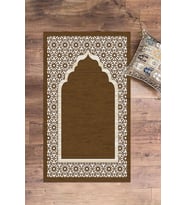 EVDEYA Dijital Baskılı Yıkanabilir Hediyelik Şık Namazlık Seccade 70x130 cm, SECCADE-17-GRİ, (Kahverengi)