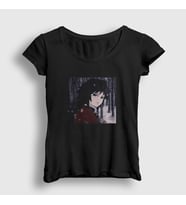 Presmono Kadın Beyaz Winter Giyu Tomioka Anime Demon Slayer Kimetsu No Yaiba T-Shirt 298897tt (Siyah)