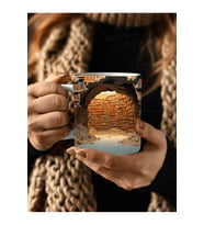 Kitaplık Kütüphane Baskılı 3D Tasarım Seramik Kupa Mug - Hediyelik Kupa Bardak (09)